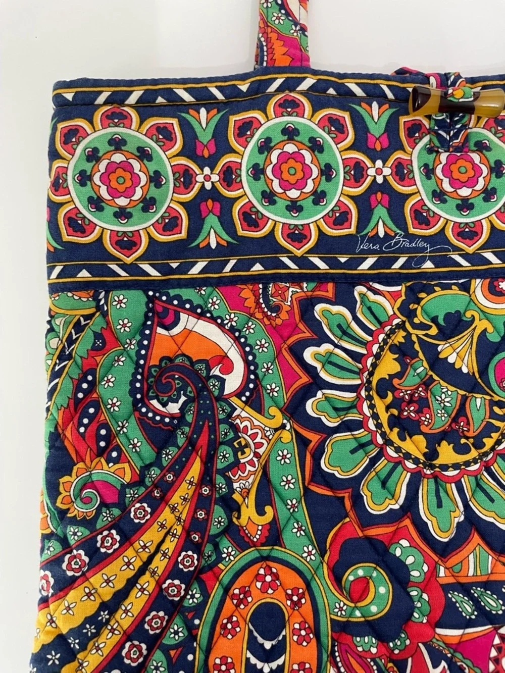 Vera Bradley Venetian Paisley Quilted Tote Shoulder Bag Travel Preppy Boho
